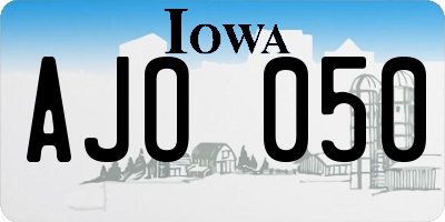 IA license plate AJO050