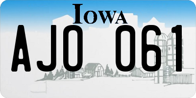 IA license plate AJO061