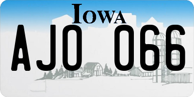 IA license plate AJO066