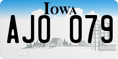 IA license plate AJO079