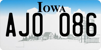 IA license plate AJO086