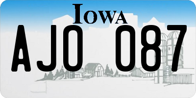IA license plate AJO087