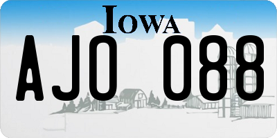 IA license plate AJO088