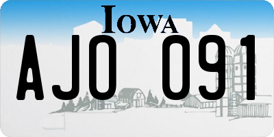 IA license plate AJO091