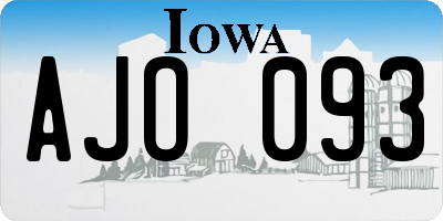 IA license plate AJO093