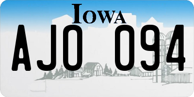 IA license plate AJO094