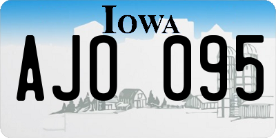 IA license plate AJO095