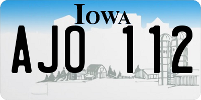 IA license plate AJO112