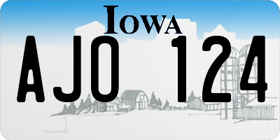 IA license plate AJO124