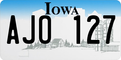 IA license plate AJO127