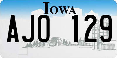 IA license plate AJO129