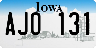 IA license plate AJO131