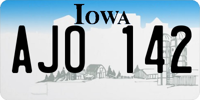 IA license plate AJO142