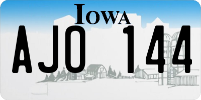 IA license plate AJO144