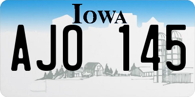 IA license plate AJO145