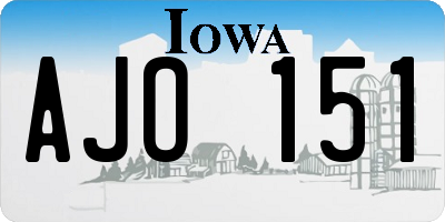 IA license plate AJO151
