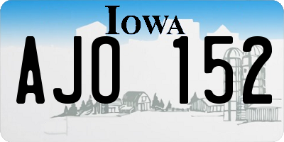 IA license plate AJO152