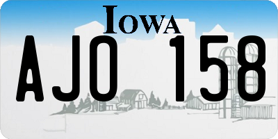 IA license plate AJO158