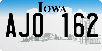 IA license plate AJO162