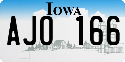 IA license plate AJO166