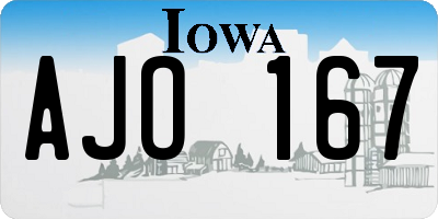 IA license plate AJO167