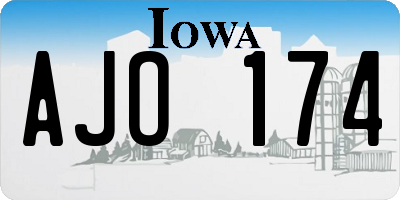 IA license plate AJO174