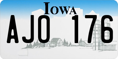 IA license plate AJO176