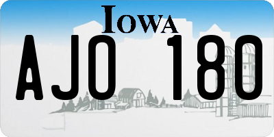 IA license plate AJO180
