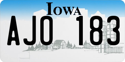 IA license plate AJO183