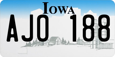 IA license plate AJO188