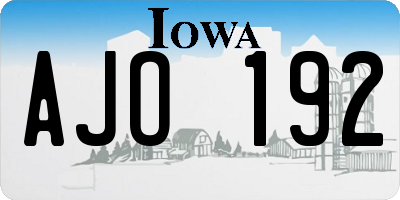 IA license plate AJO192