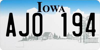IA license plate AJO194