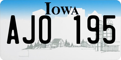 IA license plate AJO195
