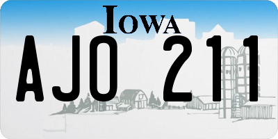 IA license plate AJO211