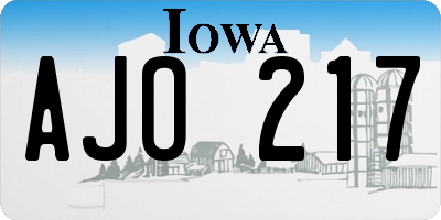 IA license plate AJO217