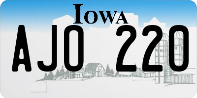 IA license plate AJO220