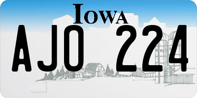 IA license plate AJO224