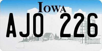 IA license plate AJO226
