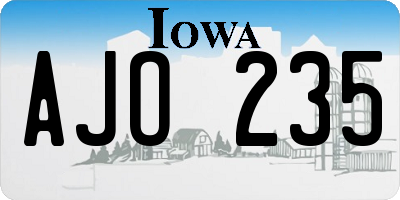 IA license plate AJO235