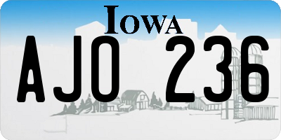 IA license plate AJO236