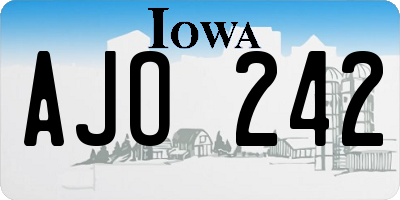 IA license plate AJO242