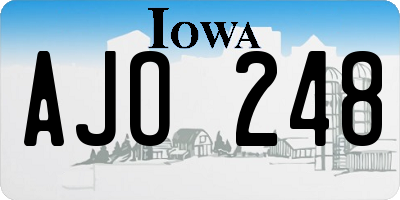 IA license plate AJO248