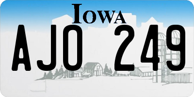 IA license plate AJO249