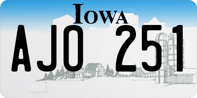 IA license plate AJO251