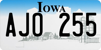 IA license plate AJO255