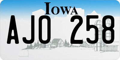 IA license plate AJO258