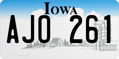 IA license plate AJO261
