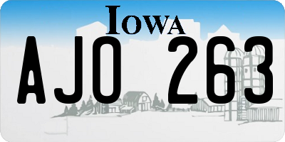 IA license plate AJO263