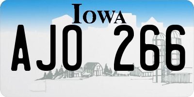 IA license plate AJO266