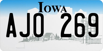IA license plate AJO269